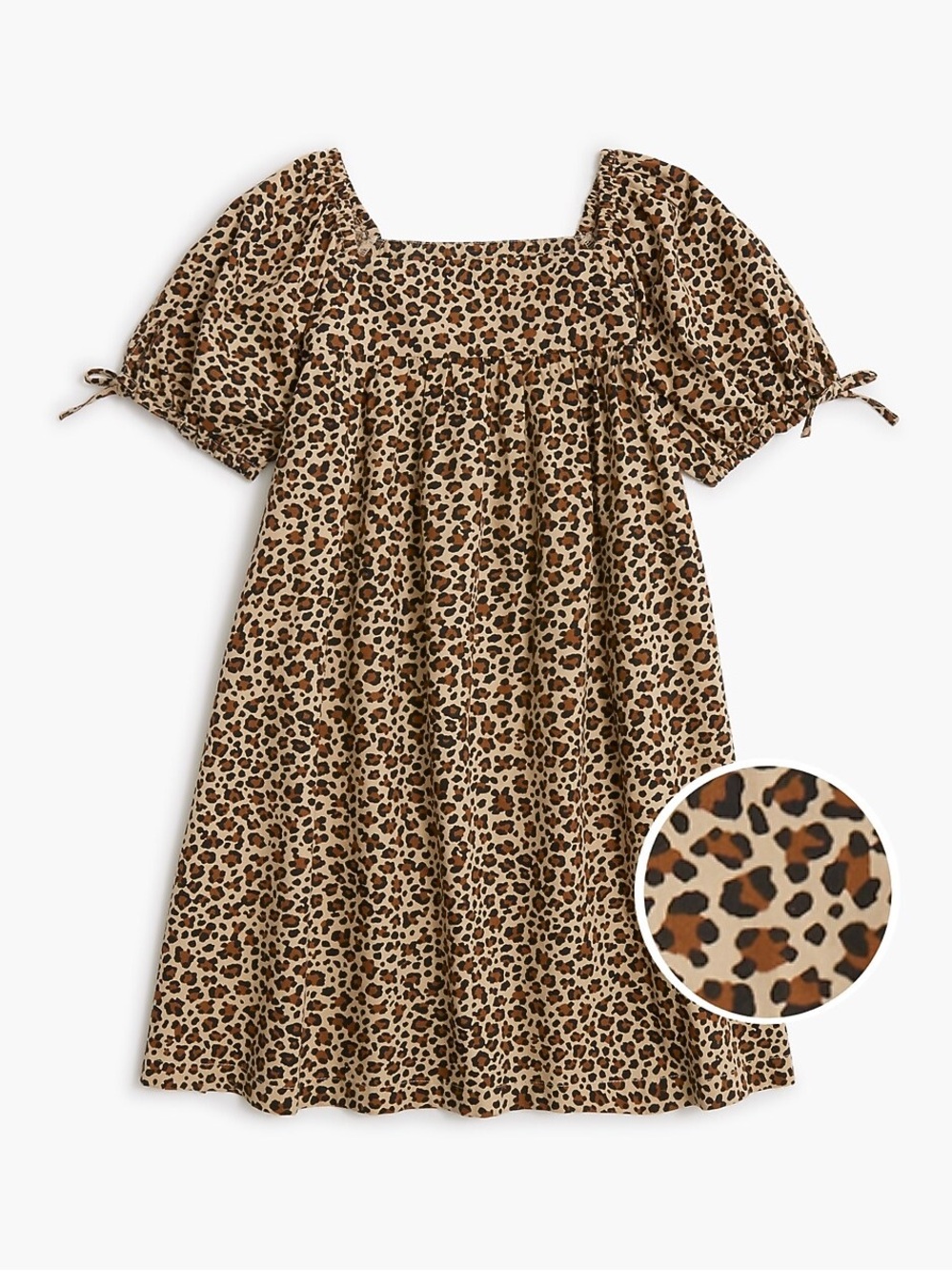 Crewcuts Girls' leopard puff-sleeve dress Size 12/NWOT/PTP 17/L 32